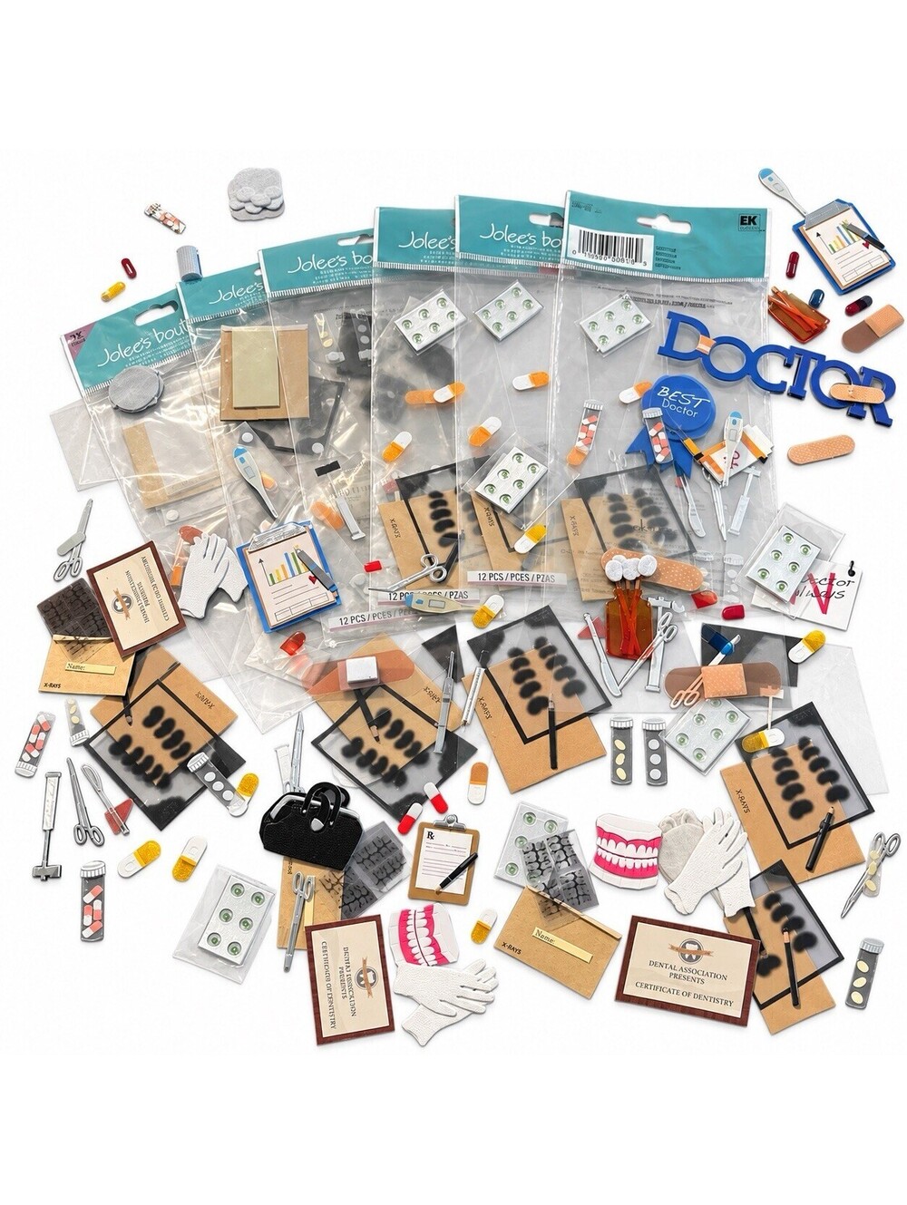 365+ Jolee’s Boutique Medical Dental 3D Scrapbook Stickers Huge Lot